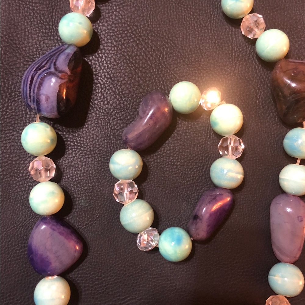 Large fashion stone necklace set
